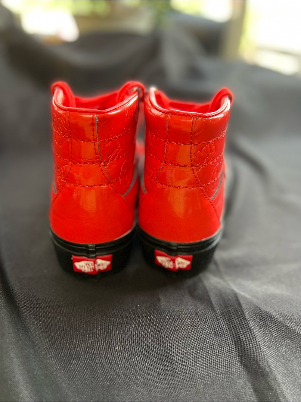 David Bowie Vans Red High-Top Sneakers/Skate shoes - Picture 3 of 13